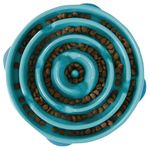 Outward Hound Fun Feeder Slo Bowl, Slow Feeder Dog Bowl, Large/Regular, Turquoise