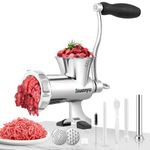 Huanyu Manual Meat Grinder-Heavy Duty Stainless Steel, Hand Crank Grinding Machine for Sausages&Meat-Dishwasher Safe, Multifunctional-Perfect for Home Use&Outdoor with Chicken, Beef, Small Bone (NO8)