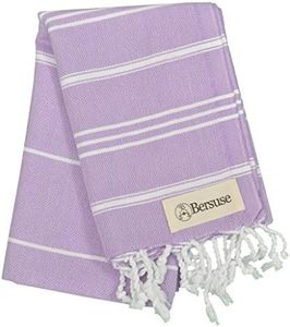 Bersuse 100% Cotton - Anatolia Hand Turkish Towel - Head Hair Face Baby Care Kitchen - 22X35 Inches, Lilac