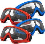 POKONBOY 4 Pack Protective Goggles Safety Glasses Eyewear Compatible with Nerf Guns for Kids Teens Game Battle (Red Blue)