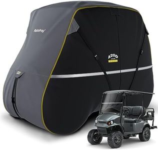 Rosefray Golf Cart Cover 420D Waterproof Innovative 360° Windproof Design, Fits for Club Car, EZgo, Yamaha, and More 2 Passenger Golf Cart - Black/Gray