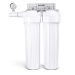 Bepure MF2 Whole House Filtration System With 2 Stage Filtration For Hard water| Sedimentation Plus Antiscalant Technology | Built in Pressure Gauge | Reduce Mud, Smell, Scales Due to Hardness