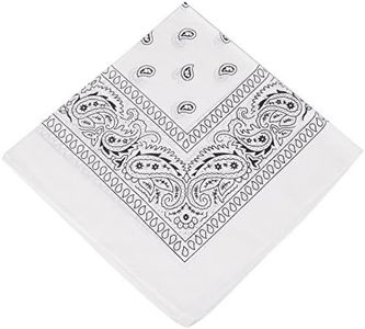 Boolavard 1s, 6s, 9s or 12 Pack Cowboy Bandanas Bandana with Original Paisley Pattern (White)