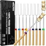 WALFOS Marshmallow Toasting Forks, Telescoping Marshmallow Toasting Kits Sticks, BBQ Smores Skewers,Campfire Roasting Sticks & Hot Dog Forks, 10 PCS