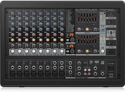 Behringer PMP1680S, 10-channel 1600W Powered Mixer with FBQ Feedback Detection, Black