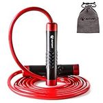 Weighted Skipping Rope 1LB,Heavy Jump Rope 3 Meter Adjustable Length Bearing Tangle-Free Skipping Ropes For Adult Fitness,CrossFit, Boxing, MMA, Fitness Workout, Cardio Exercise