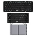 Arteck Folding Bluetooth Keyboard, Portable Folding Bluetooth Keyboard Ultra-Slim Mini Wireless Keyboard for iOS Android Windows PC Tablet Smartphone Built in Rechargeable Li-polymer Battery