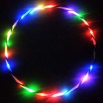 URMAGIC Light-Up LED Sports Hoop for Kids/Adults,Colorful 24 LED Light Fitness Hoops,LED Fitness Hoop,Detachable Adjustable Light Up Dancing Hoop,Glow-in-The-Dark Fitness and Dance Hoop