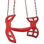 Swing Set Stuff Inc. Glider with Coated Chains & SSS Logo Sticker Playground Attachment, Red