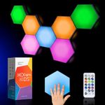 HEXlights Kidz Sensory Lights — 7pk Touch Sensitive Hexagon LED light, Remote Controlled Light Panel — Enjoyed by Kids as a Tap Tap Wall Light or a bedside lamp for Sensory Room — Table stand included