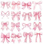 AnyDesign 480Pcs Pink Bow Stickers 