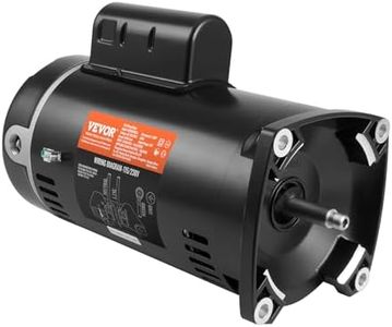 VEVOR 1.5 HP Pool Pump Motor, 56Y Frame, 115V((12.8 Amps))/230V(6.4 Amps) 3450 RPM, 60Hz, 1.1 Service Factor, 90μF/250V Capacitor, CCW Rotation Square Flange Replacement Motor