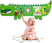 Rivibou Crocodile Foldable Activities Montessori Busy Board Toddler Busy Board Montessoris Toys for 3+ Years Old Wall Panel