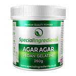 Special Ingredients Agar Agar 250g Premium Quality Powder Vegan Gelatine, European, Suitable for Vegan's & Vegetarian's, Non GMO, Gluten Free, Recyclable Container