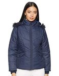 Cazibe Women's Jacket Navy L - Nylon, Standard Length, L