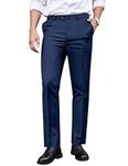 COOFANDY Men's Classic Fit Dress Pant Flat Front Straight Casual Pants, Blue, 36W x 30L