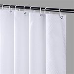 Furlinic Shower Curtains Bathroom Waterproof Mould Proof White Weighted Fabric Curtains 90x180cm for Bathtub in Wetroom Narrow 36" Wide 71" Long Set with 6 ADS Hooks.