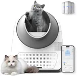 CATLINK Automatic Self Cleaning Cat Litter Box with APP, Odor Control, Health Monitoring, Carbon Filter Box Included for Multiple Cats, Extra Large (Luxury Pro) (60 Liners)