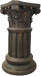 OUTOUR Exquisite Magnesium Oxide Corinthian Greek Column Pillar with Stand Base Pedestal for Indoor Outdoor Garden Backyard Courtyard Patio Office Decor23.8’’High,Dark Bronze