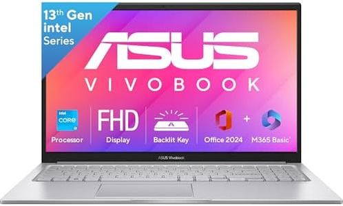 ASUS Vivobook 15, Intel Core i3 13th Gen 1315U, 8GB RAM, 512GB SSD, FHD 15.6", Windows 11, Office Home 2024, Cool Silver, 1.7Kg, X1504VA-NJ3320WS, Intel UHD iGPU, M365 Basic (1Year)* Laptop
