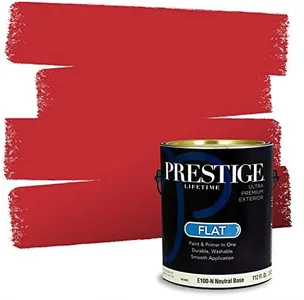 PRESTIGE Paints Exterior Paint and Primer In One, 1-Gallon, Flat, Comparable Match of Sherwin Williams* Real Red*