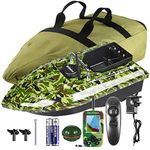 Fishing Bait Boat,Smart RC Bait Boats Speedboat,500m Remote Control Distance,1.5kg Loading Hopper,Double Motor,Fishfinder with Sonar Sensor,Portable Handbag (Camo Boat Set)