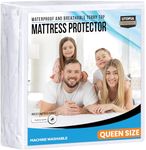 Waterproof Mattress Protector, Premium Terry Mattress Protector, All Around Elastic, Queen USA Mattress Cover by Utopia Bedding