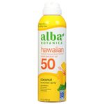 Alba Botanica Hawaiian, Coconut Spray Sunscreen SPF 50, 6 Ounce