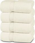 Utopia Towels 4 Pack Premium Bath Towels Set, (27 x 54 Inches) 100% Ring Spun Cotton 600GSM, Lightweight and Highly Absorbent Quick Drying Towels, Perfect for Daily Use (Ivory)