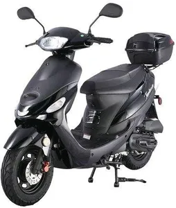 HHH 49cc/50cc Scooter Gas Street Scooter Moped for Youth and Adult with Rear Storage Trunk (Black)