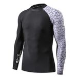 HUGE SPORTS Men's Splice UV Sun Protection UPF 50+ Skins Rash Guard (M, Chapped)