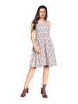 PURVAJA Women’s Ruched Knee Length Dress (Wini-019-Zinnia_Grey_Medium)