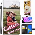 VKDHEGG Unique-Custom-Gift Personalized Photo PU Leather Wallet Phone Case with Kickstand and Flip Cover for Motorola Moto Edge 20 S30 X30 E20 E40 G Power Play Stylus, Customize Picture on Front Back