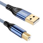 XGMATT USB Printer Cable 6M-1Pack, USB 2.0 Printer Cable A Male to B Male, Braided Nylon Scanner Cord for HP/Dell/Canon/Lexmark/Xerox/Brother/Samsung etc.Blue