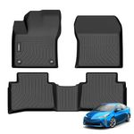 ANBINGO®-Floor Mats Fits 2016-2022 Toyota Prius, Fits 2017-2021 Toyota Prius Prime, (Not fit Prius C & Prius V) - Front & 2nd Row Liner - Black, 3PCS