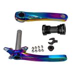 Bike Crank Arm Set Mountain Cranksets 170mm 104 BCD with Bottom Bracket Kit and Chainring Bolts for MTB BMX Road Bicyle, Compatible with Shimano, FSA, Gaint (Colorful)