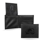 Rico Industries NHL Colorado Avalanche Laser Engraved Billfold Wallet, Black, 3.5 x 4.25-inches