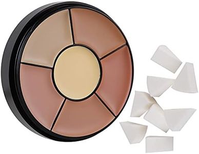 MEICOLY 6 Shades High Coverage Concealer,Tattoo Cover Palette,Cover Bruises, Tattoos, Age Spots, Vitiligo, Birthmarks,with 8 pcs White Makeup Sponges