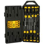 STANLEY 68-0002C Cushion Grip Screwdriver Set-16 pcs (Yellow and Black)