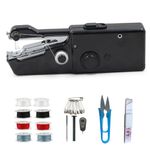 DEFV Handheld Electric Sewing Machine, Hand Portable Sewing Machine, Mini Cordless Sewing Machines Fit for Home, Clothing, Travel and Beginners, Black