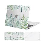 MOSISO Compatible with MacBook Air 13 inch Case 2021 2020 2019 2018 A2337 M1 A2179 A1932 Retina Display with Touch ID, Plastic Pattern Hard Shell Case&Keyboard Cover&Screen Protector,Green Plants