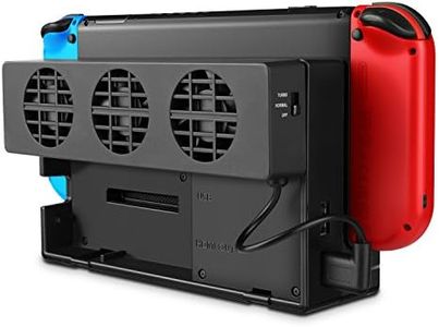 TNP Cooling Fan for Nintendo Switch - Dock Mount Console Cooler w/ 3 Fans, Adjustable Speed Temperature Control Station Pad, USB Heat Exhaust Ventilation, Gaming Accessories for Original Switch Stand