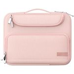 MoKo 9-11 Inch Tablet Sleeve Bag, Fits iPad Air 5/4th 10.9, iPad Pro 11 Inch, iPad 9/8th 10.2, iPad 10th 10.9, Tab S8/S9 11",Waterproof Polyester Bag with Double Pockets,Retractable Handle, Pink