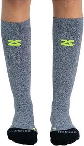 Zensah Tech+ Compression Socks - Knee High Running Socks for Sports, Travel (Heather Grey, Medium)