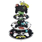 WERNNSAI Video Game Cupcake Stand - Game Party 3-Tier Cupcake Display Stand Dessert Tower for Kids Boys Birthday Party Supplies Decoration Cake Holder Round Serving Tray Baby Shower