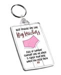 Big Knickers Funny friends are like big knickers. Full of support keyring, Funny friend gift magnet, Large size keyring,, Pink, One Size