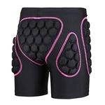 OHMOTOR Padded Shorts Snowboarding Skiing for Women, Snowboard Butt Pad Skateboard Guard, Crash Pants Skating Protective Gear Hip Pads, Impact Compression Shorts (Pink Medium)