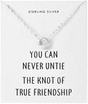 Philip Jones Sterling Silver Friendship Quote Knot Necklace