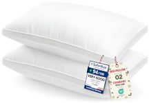 Utopia Bedding Pillows 2 Pack Standard Size, (White) Hotel Quality Pillows, Brushed Fabric, Bed Pillow for Back, Stomach or Side Sleepers - 20 x 30 inch / 50 x 75 cm