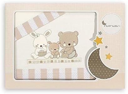 INTERBABY - Juego de sábanas para cuna LOVE color beige